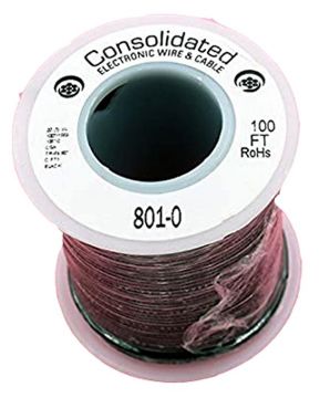 Picture of Wire, Hook Up, Solid,Type MW, Black 22 AWG, 100' Spool