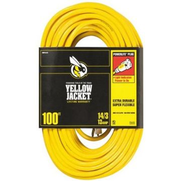 Picture of Cord, Extension, Powerlite, Yellow 12/3, 100'