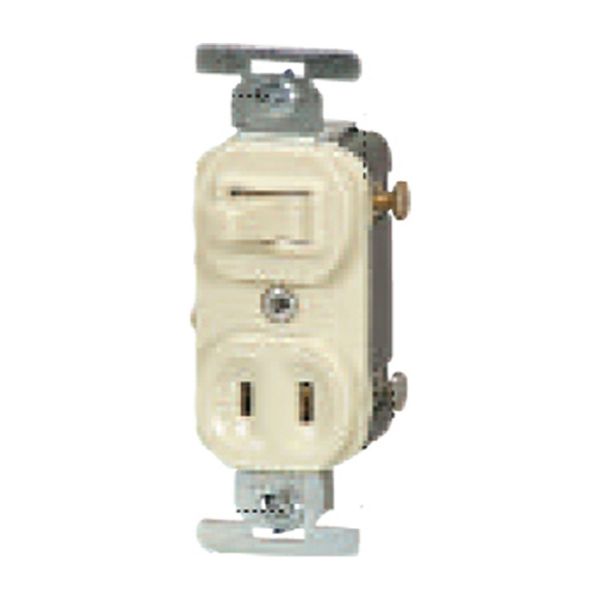 Picture of Switch, Receptacle, Single Pole, Ivory 10 Amp Switch,15 Amp Receptacl