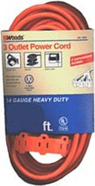 Picture of Cord, Extension, Indoor, Outdoor,Orng 12/3, 50', 3 Outlet Power Bloc