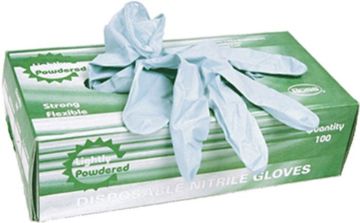 Picture of Gloves, Disposable, Nitrile, Lightly Powdered Large