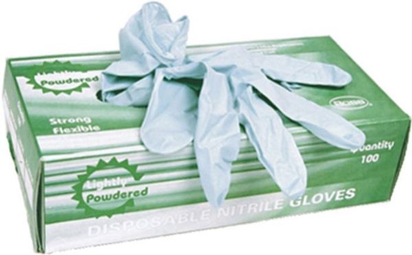 Picture of Gloves, Disposable, Nitrile, Lightly Powdered Large