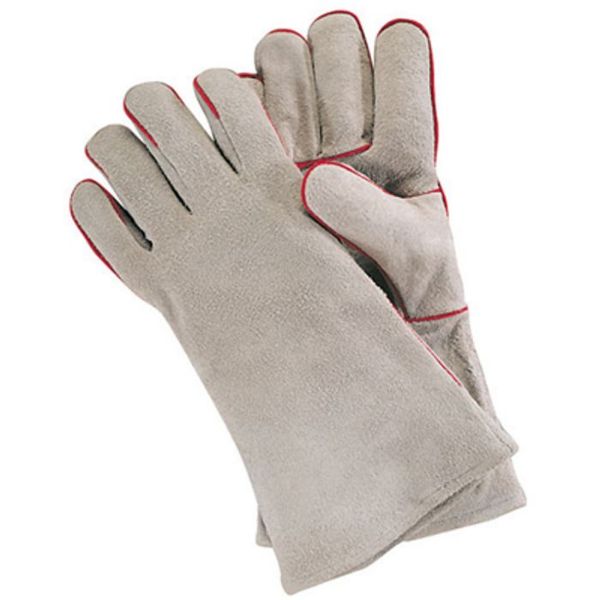 Picture of Gloves, Welding, Cowhide, Gray 13"L, Gunn Cut, Cotton Lined