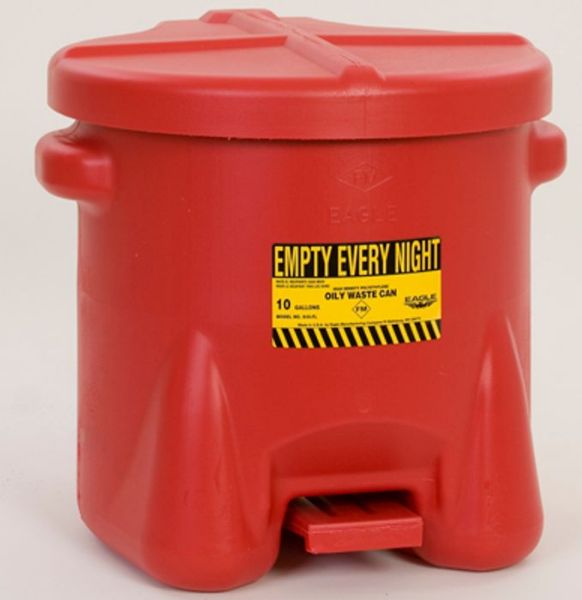 Picture of Can, Oily Waste, Polyethylene, Red 10 Gal Capacity