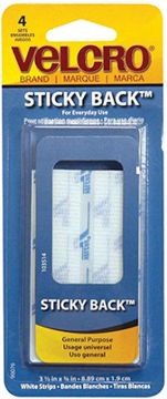Picture of Velcro, Strips, Box of 4 White, 3-1/2"x3/4"