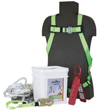 Picture of Fall Protection, Roofer's Kit Harness, Rope, Bracket, Pail