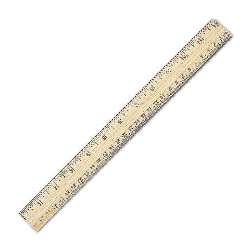 Picture of Ruler, Wood, Metal Edge, Pen Groove 12"L