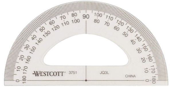 Picture of Protractor, Semicircular, Clear 3-1/2"