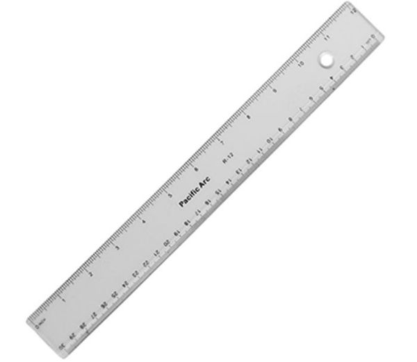 Picture of Ruler, Plastic, Transparent, Shatterproof 12"L