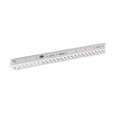 Picture of Scale, Triangular, Plastic, White Combination, English & Metric