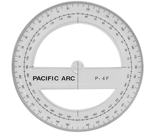 Picture of Protractor, Circular, Clear 4" Diameter