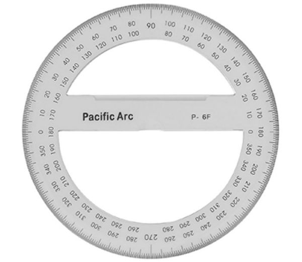 Picture of Protractor, Circular, Clear 6" Diameter