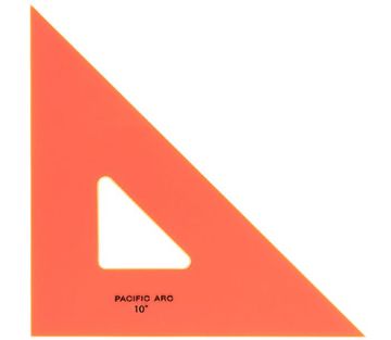 Picture of Triangle, Orange Fluorescent 10", 45°