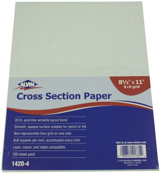 Picture of Paper, Drawing, Cross Section, 100pc 8-1/2"x11", X8