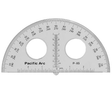 Picture of Protractor, Semicircular, Clear 8"