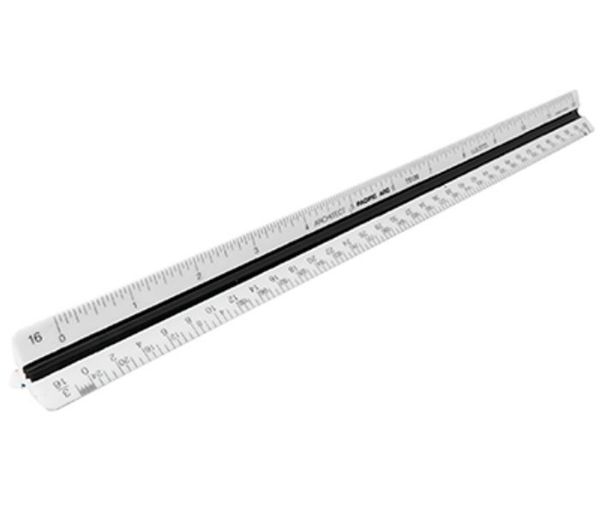 Picture of Scale, Triangular, Plastic, White Architect, Open Divided
