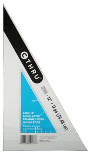 Picture of Triangle, Student, Clear 12", 30°/60°