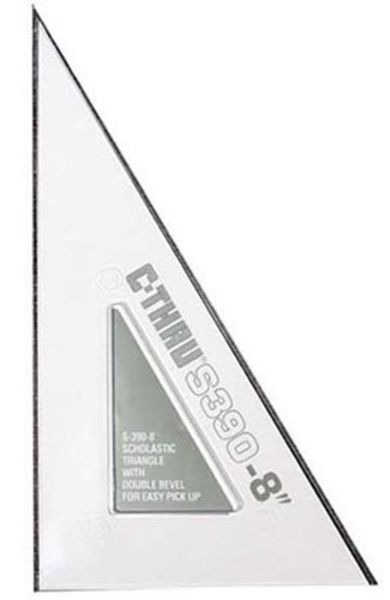 Picture of Triangle, Student, Clear 8", 45°