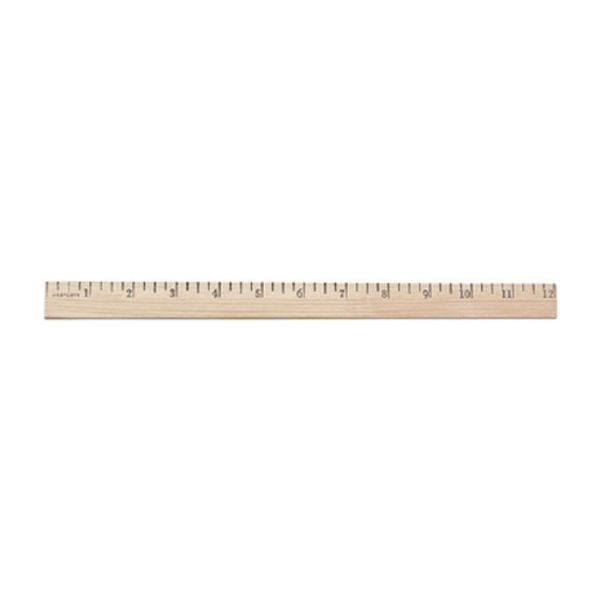 Picture of Ruler, Wood, Metal Edge 12"L