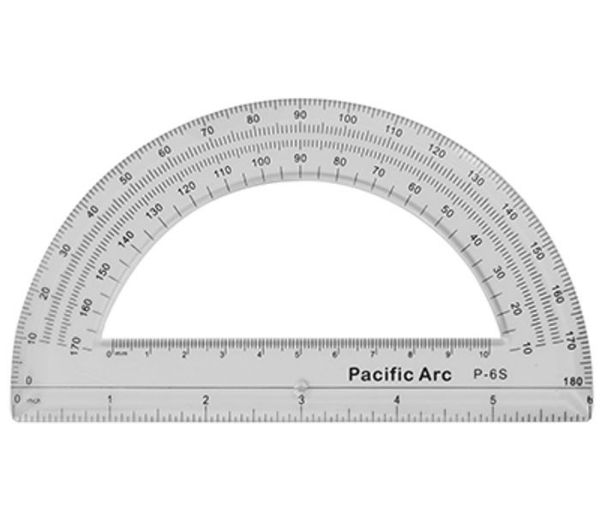 Picture of Protractor, Semicircular, Clear 6"