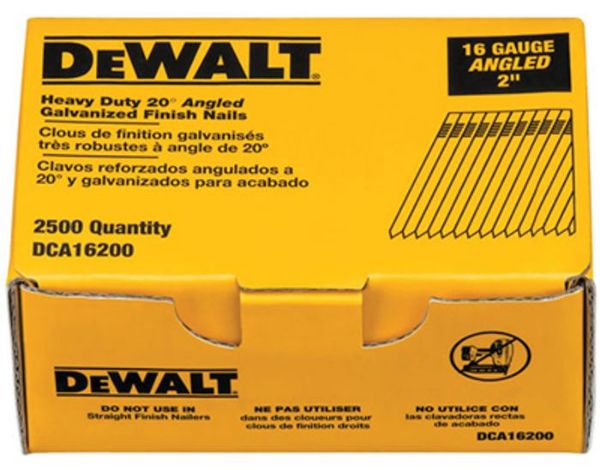 Picture of Nails, Finish, Angled, 20° 16 Gauge, 2"L, Box 2500