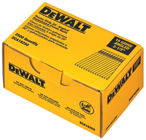 Picture of Nails, Finish, Angled, 20° 16 Gauge, 2-1/2"L, Box 2500