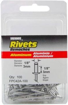 Picture of Rivet, Blind, Aluminum Mandrel, 100pc 1/8"D, Grip to 1/8"