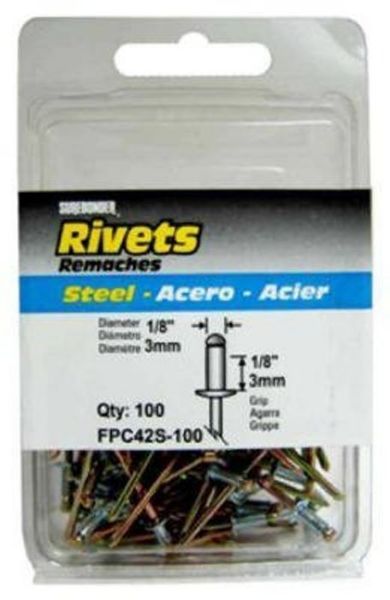 Picture of Rivet, Blind, Steel Mandrel, 100pc 1/8"D, Grip to 1/8"