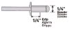 Picture of Rivet, Blind, Steel Mandrel, 100pc 1/4"D, Grip to 1/4"