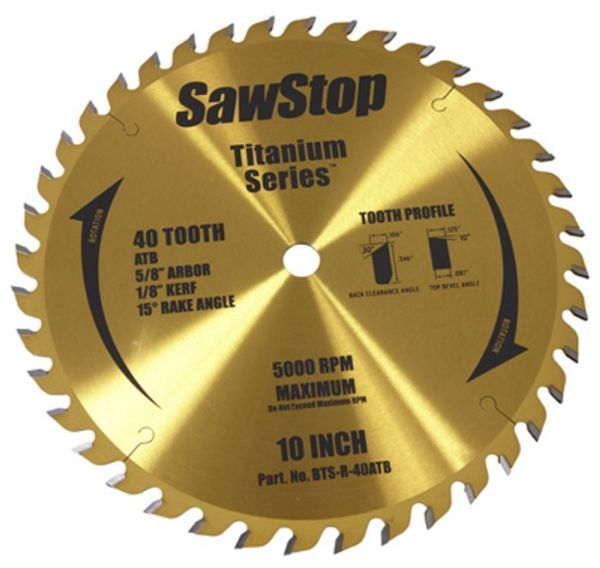 Picture of Blade, Circular Saw, Titamium Series, CT 10"x5/8"x40T