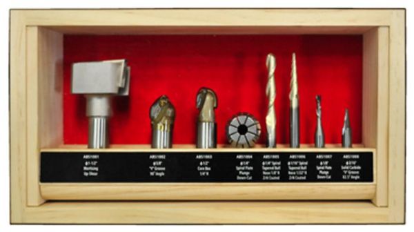 Picture of Router Bit Set, Carbide, Assortment, 8 pc f/Powermatic CNC Machine