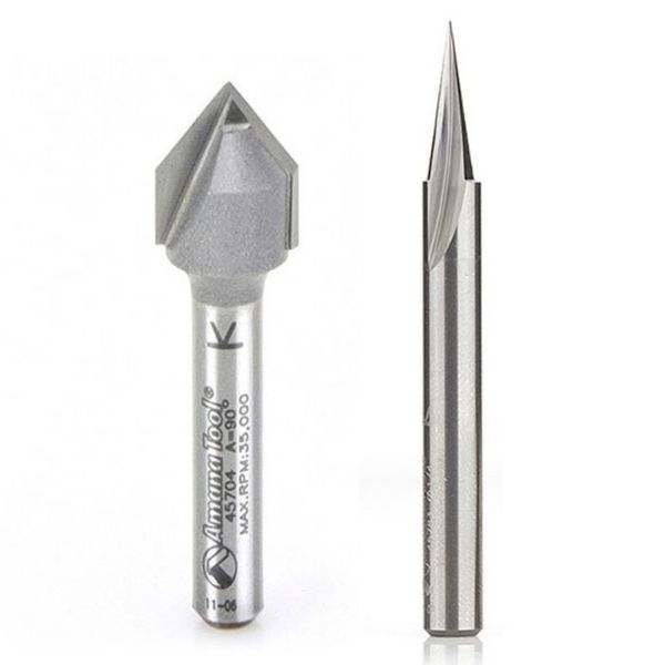 Picture of Router Bit, Carbide, CNC, Sign making, 2pc 1/4” Shank