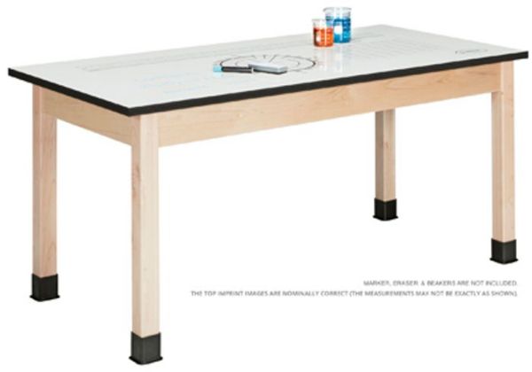Picture of Table, Imprint Dry Erase, Maple 54"Wx24"Dx30"H