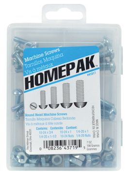 Picture of Screw, Machine, Steel, Assortment Round Hd, Slotted, Zinc Plated