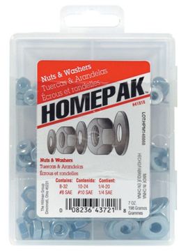 Picture of Nuts, Washers, Steel, Assortment Hex, Flat, Zinc Plated