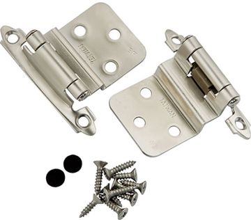Picture of Hinge, Cabinet, 3/8" Inset Surface Mount Satin Nickel