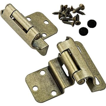 Picture of Hinge, Cabinet, 3/8" Inset Partial Wrap Antique Brass