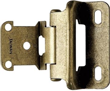 Picture of Hinge, Cabinet, Partial Wrap 1/2" Overlay Antique Brass