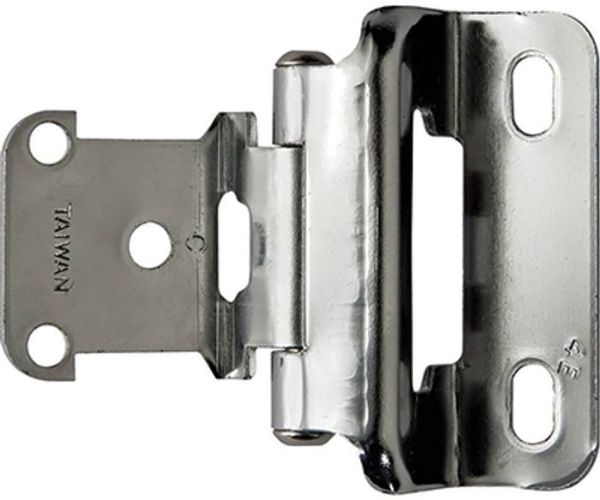 Picture of Hinge, Cabinet, Partial Wrap 1/2" Overlay Satin Nickel