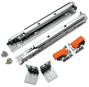 Picture of Slides, Drawer, Full Extension, Self Close, Under Mount 12", Zinc Finish