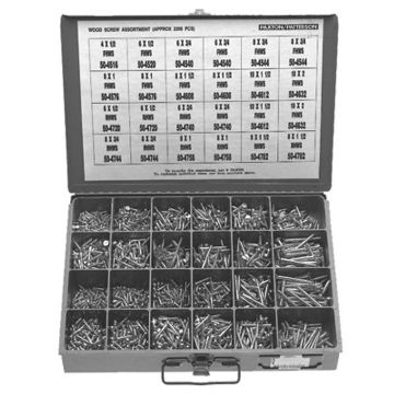 Picture of Screw, Wood, Steel, Assortment Flat & Round Head