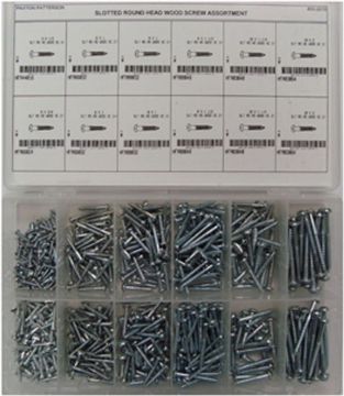 Picture of Screw, Wood, Steel, Assortment Round Head, Slotted