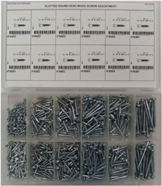 Picture of Screw, Wood, Steel, Assortment Round Head, Slotted