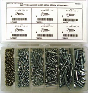 Picture of Screw, Tapping, Assortment Pan Head, Slotted Steel,TypeAB
