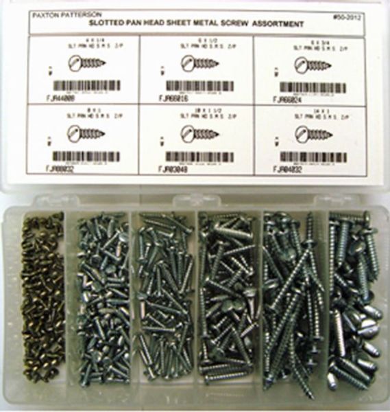 Picture of Screw, Tapping, Assortment Pan Head, Slotted Steel,TypeAB