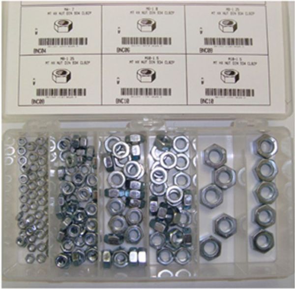 Picture of Nut, Hex Steel Metric, Assortment 4mm-10mm