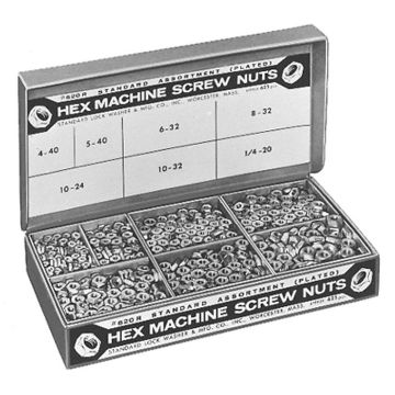 Picture of Nut, Hex Steel Machine Screw, Assort NF & NC #4-1/4"