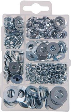 Picture of Washer, Flat and Lockwasher. Steel, Assortment 277 pc