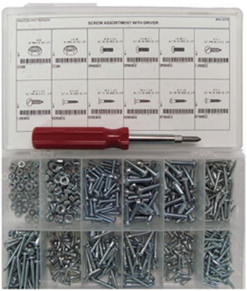 Picture of Screw, Assortment, w/Screwdriver Rd, Flat, Pan, Mach & Hex Nuts