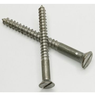 Picture of Screw, Wood, Slotted, Flat Head, Steel 1-1/4"Lx10D